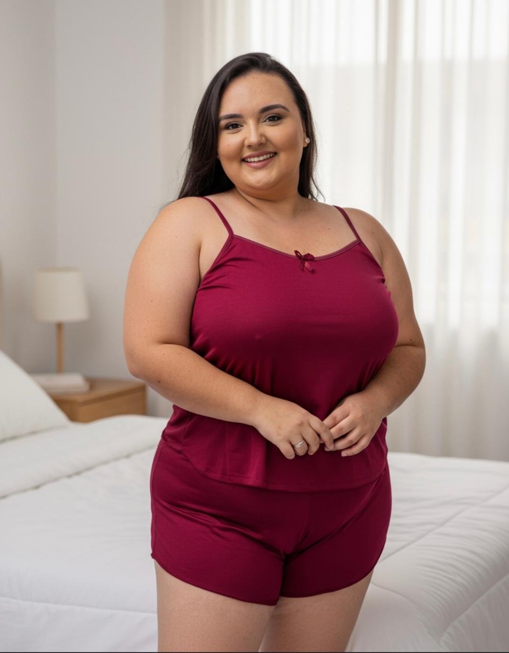 Short Doll Adulto Plus Size Liso Nanda (Kit 2 unidades sortidas)