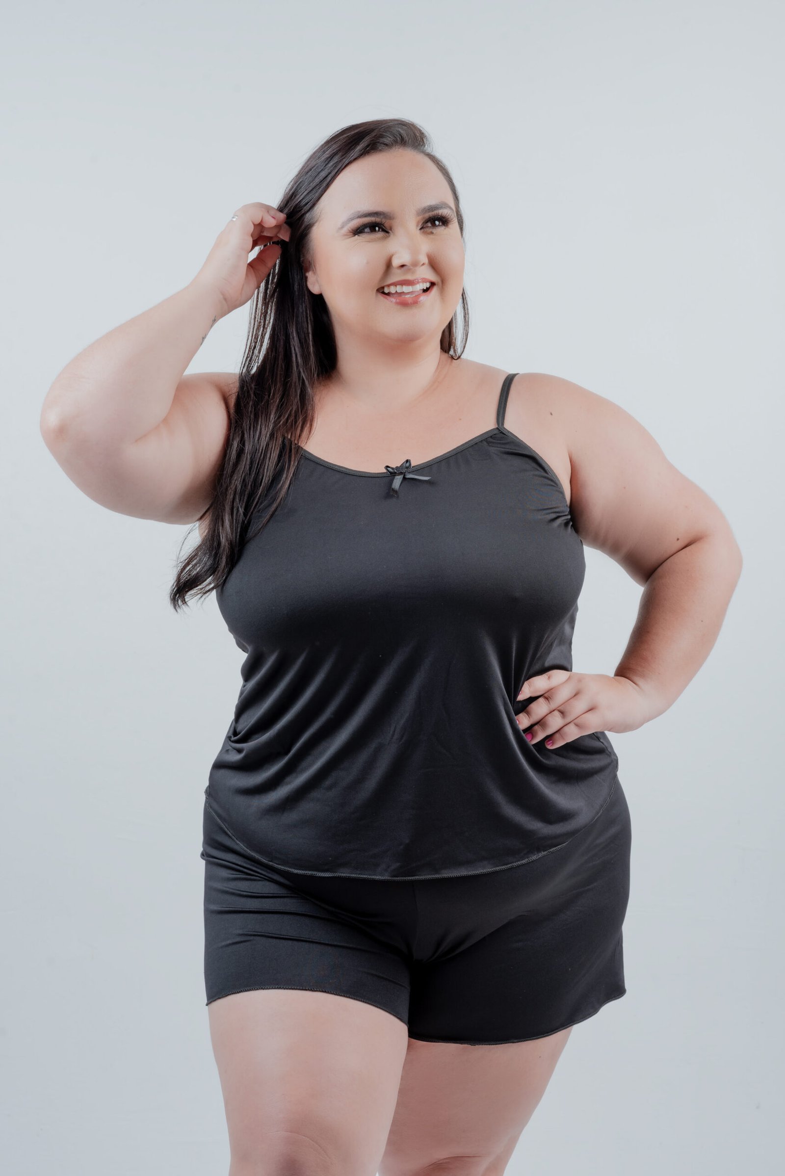 Short Doll Adulto Plus Size Liso Nanda (Kit 2 unidades sortidas)